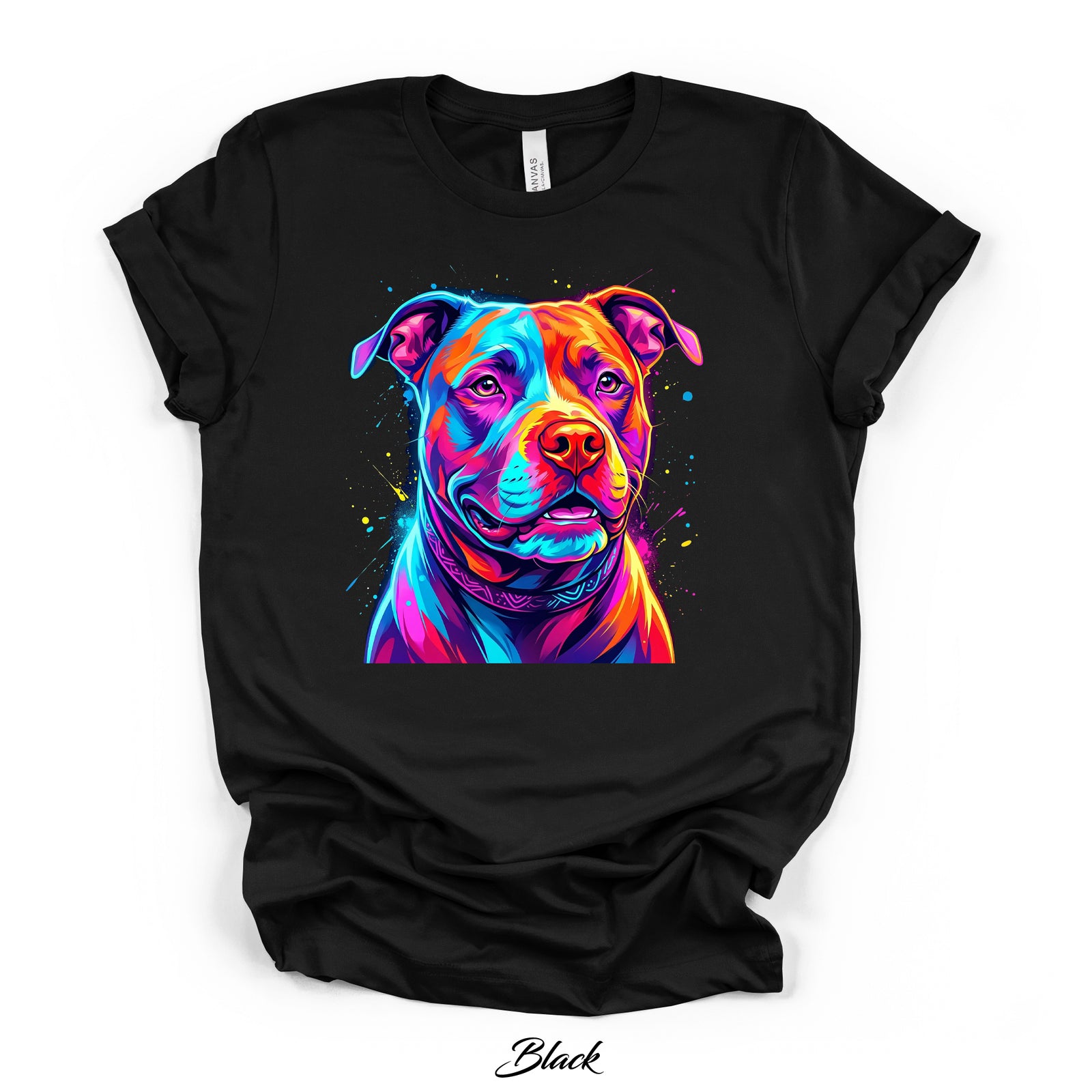 Custom Neon Pop Art Dog Portrait T-Shirt — Personalized Pet Photo Tee