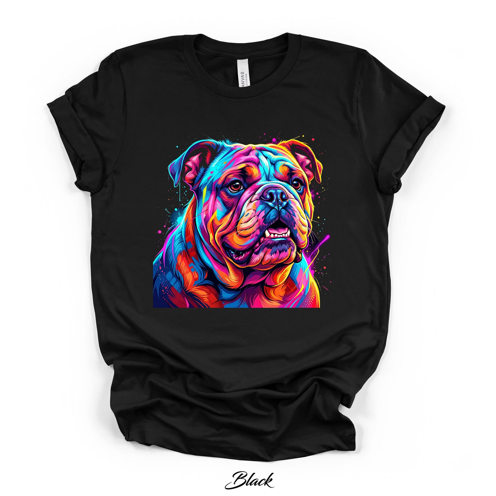 Custom Neon Pop Art Dog Portrait T-Shirt — Personalized Pet Photo Tee