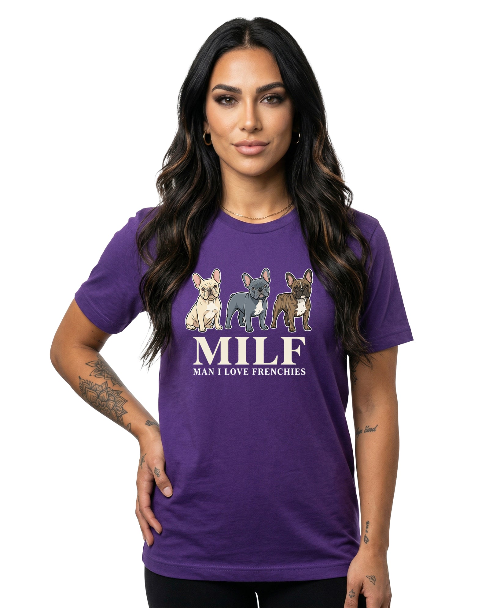 MILF — Man I Love Frenchies Tee | Bella Canvas 3001 | Direct-to-Garment Print