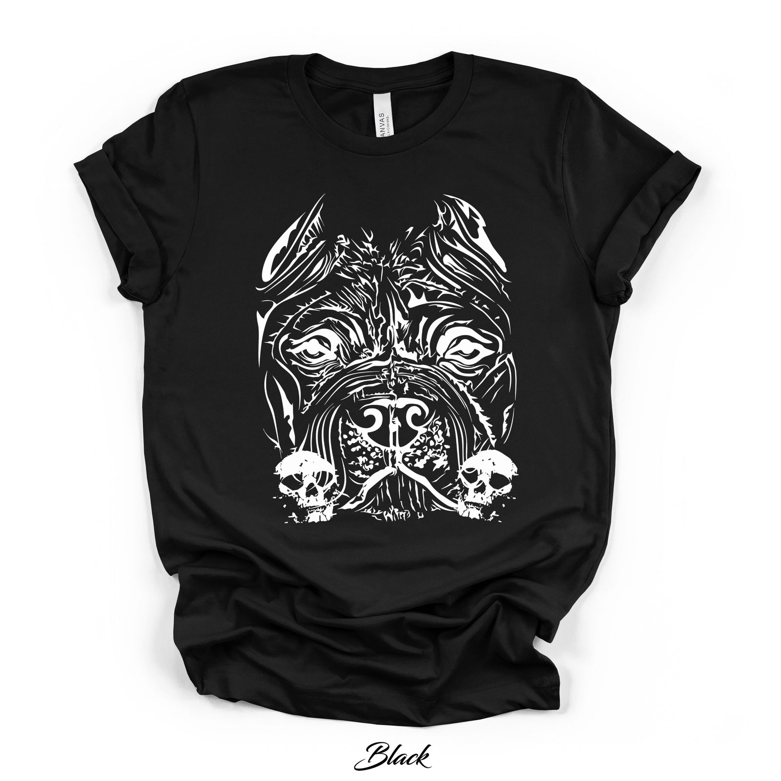 Bully Skull Graphic Tee | Black | Direct-to-Garment Print | Bella Canvas 3001