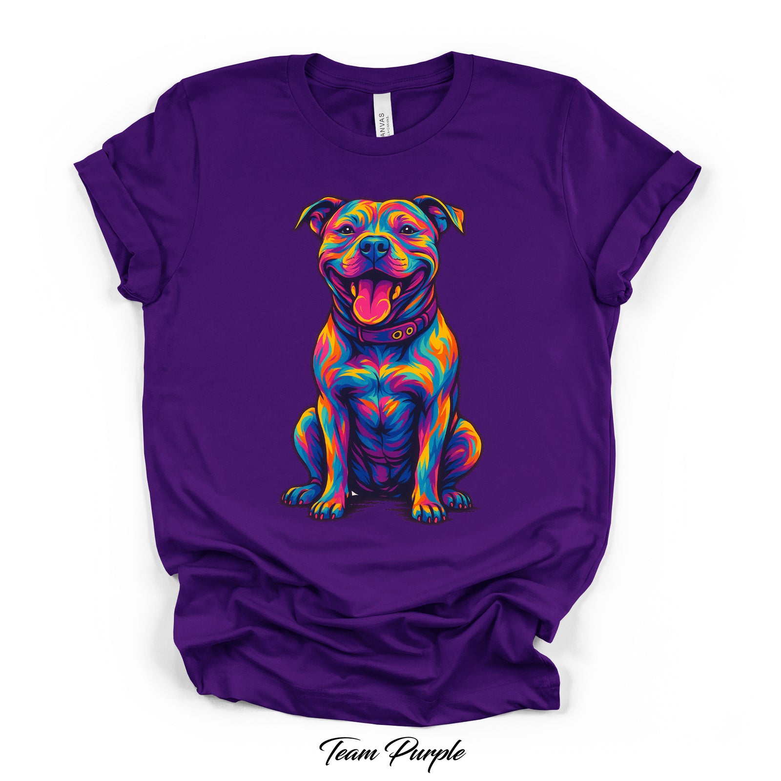 Neon Pop Art Pit Bull Graphic Tee | Kingdom Collars