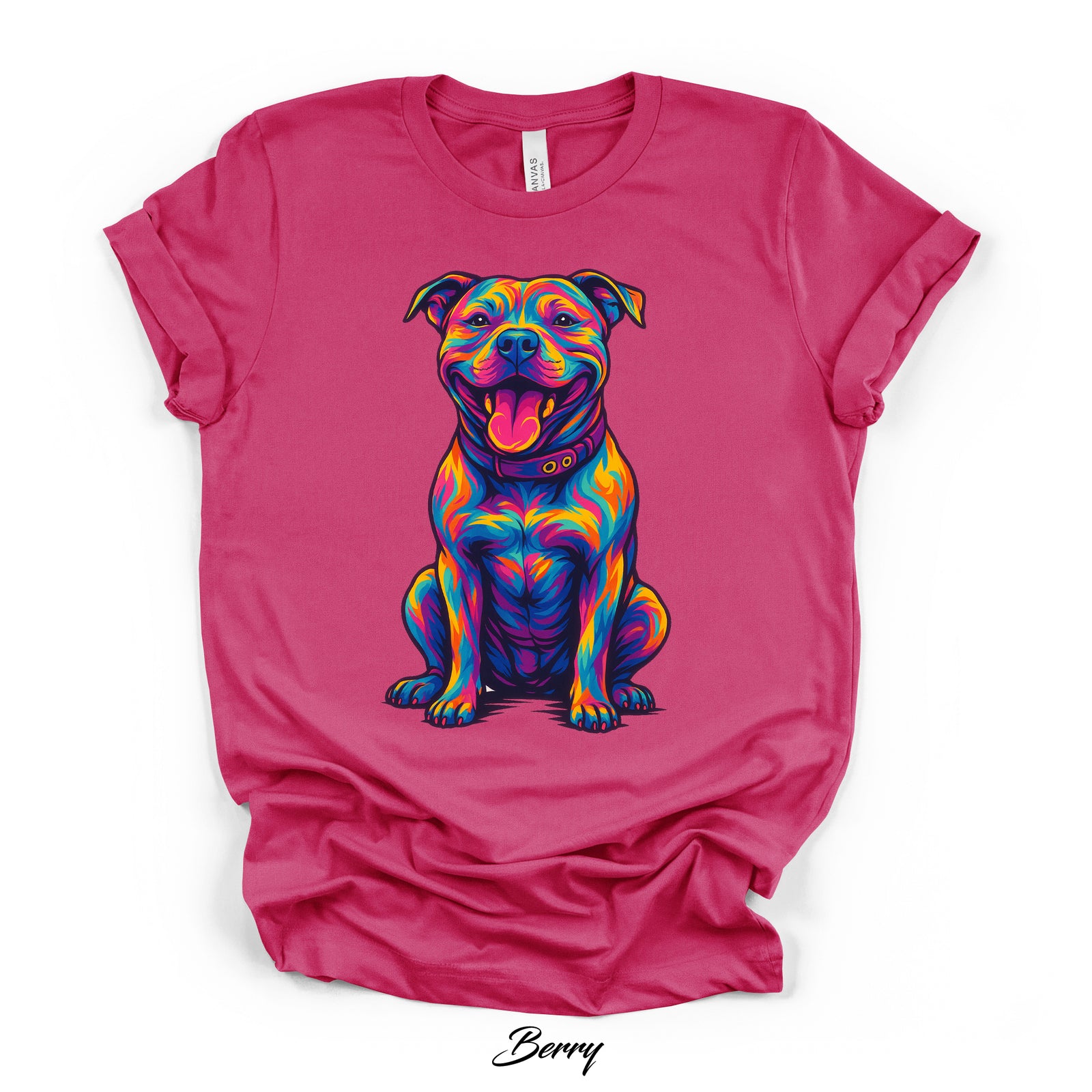 Neon Pop Art Pit Bull Graphic Tee | Kingdom Collars