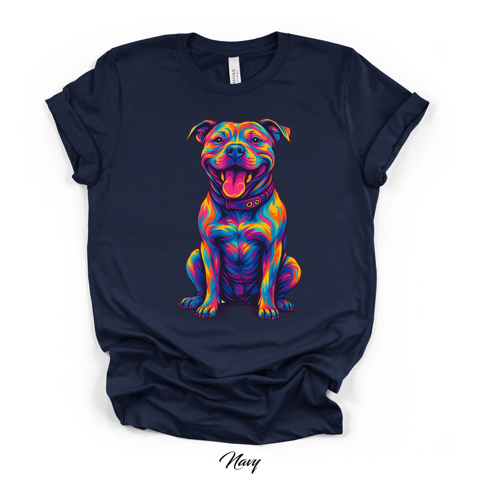 Neon Pop Art Pit Bull Graphic Tee | Kingdom Collars