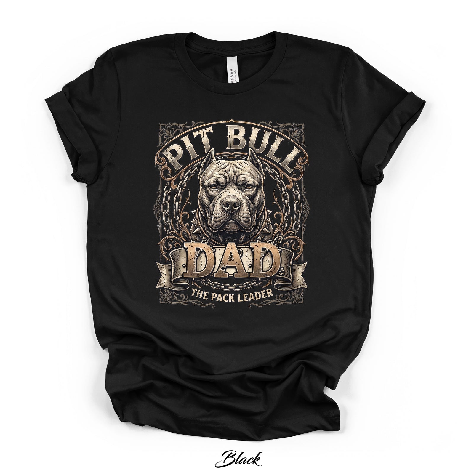 Pit Bull Dad — The Pack Leader Graphic Tee | Black | Bella Canvas 3001