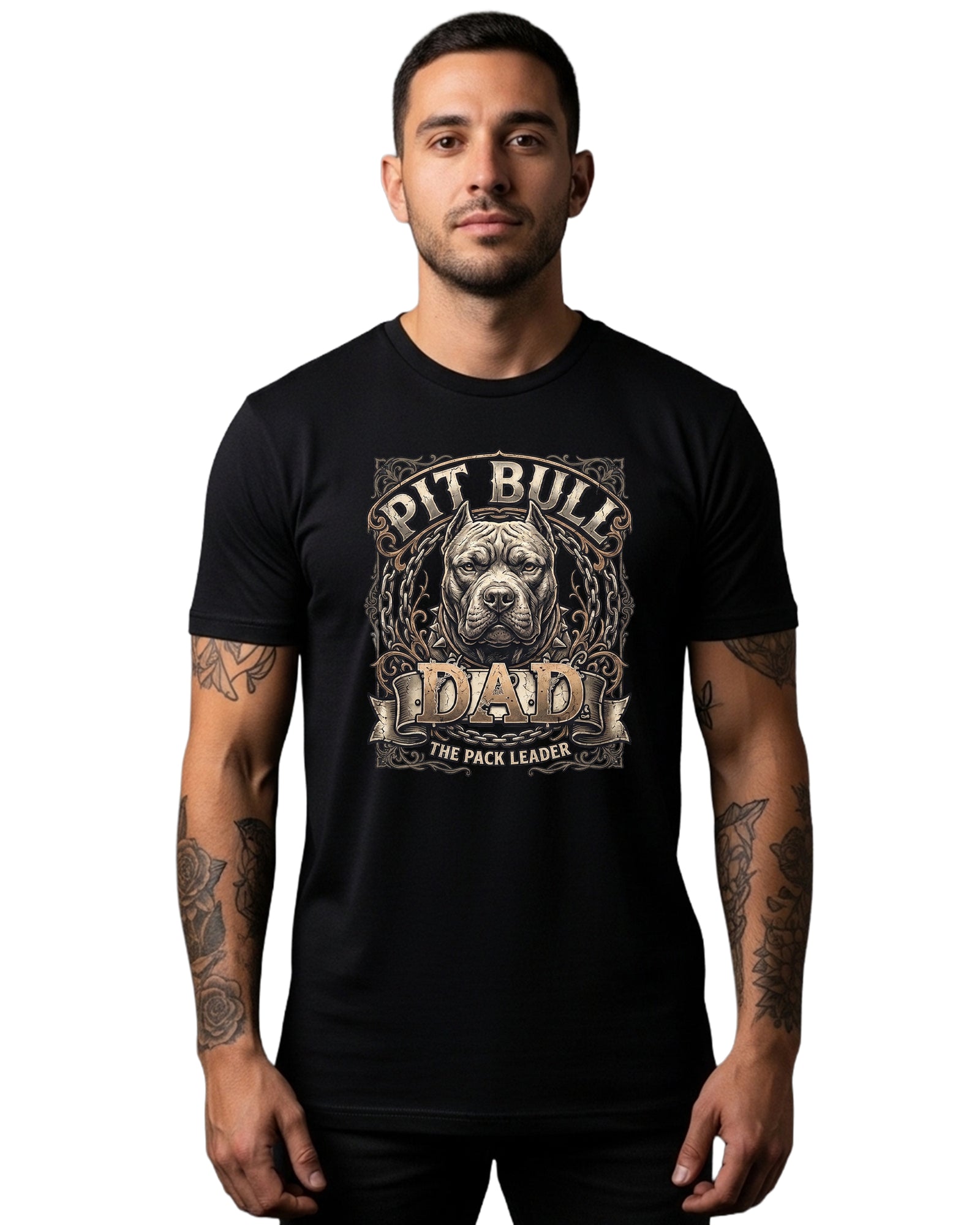 Pit Bull Dad — The Pack Leader Graphic Tee | Black | Bella Canvas 3001