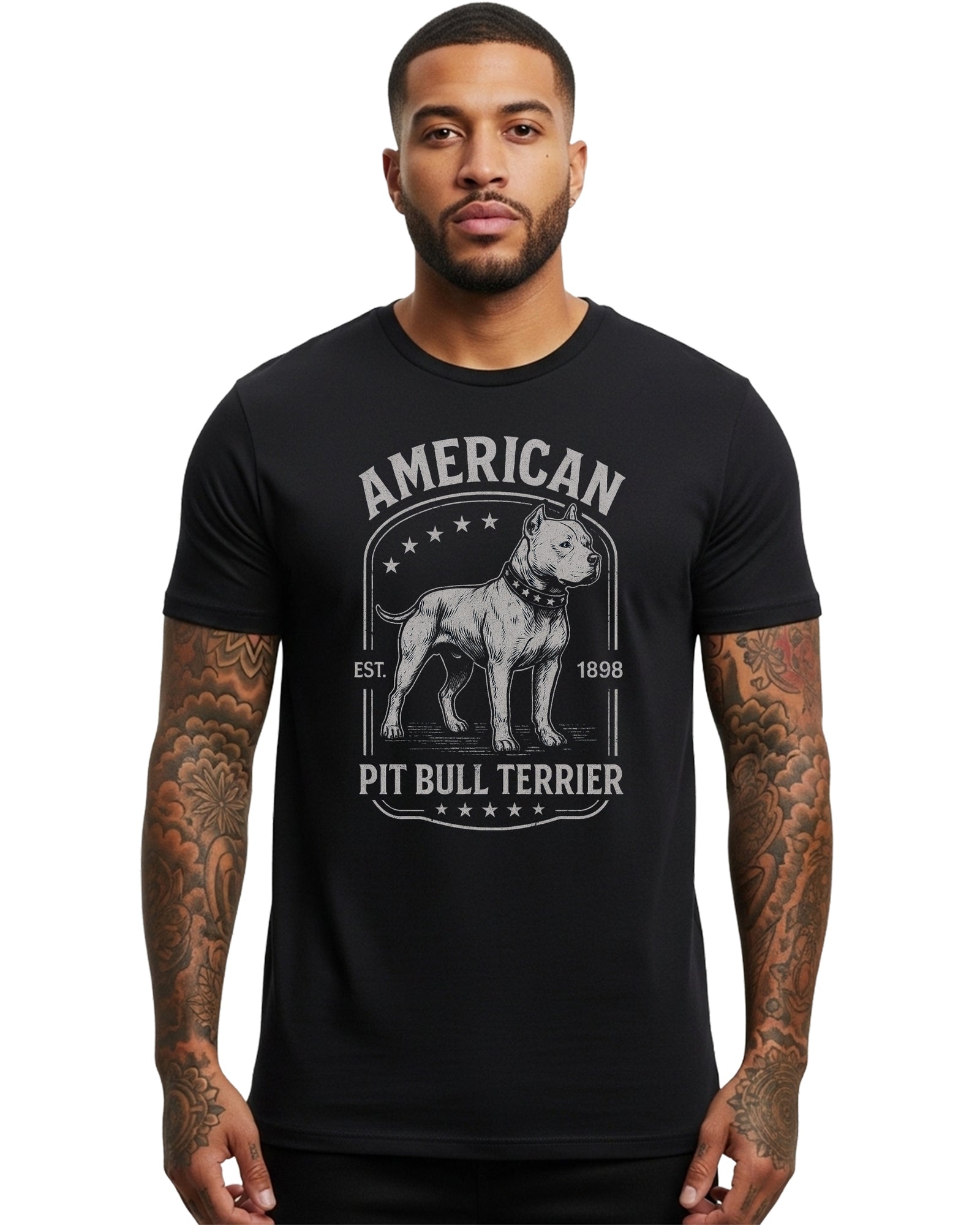 American Pit Bull Terrier Est. 1898 Vintage Graphic Tee | Black | Bella Canvas 3001