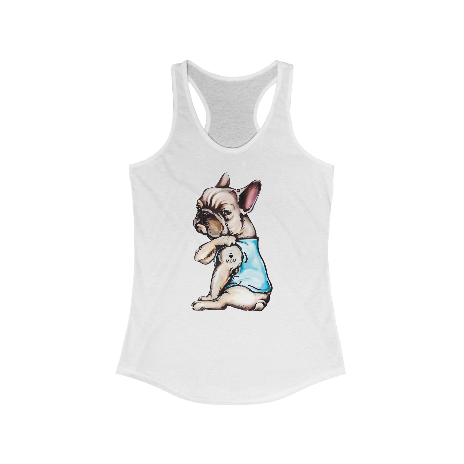 French Bulldog Mom Tattoo Women's Racerback Tank
