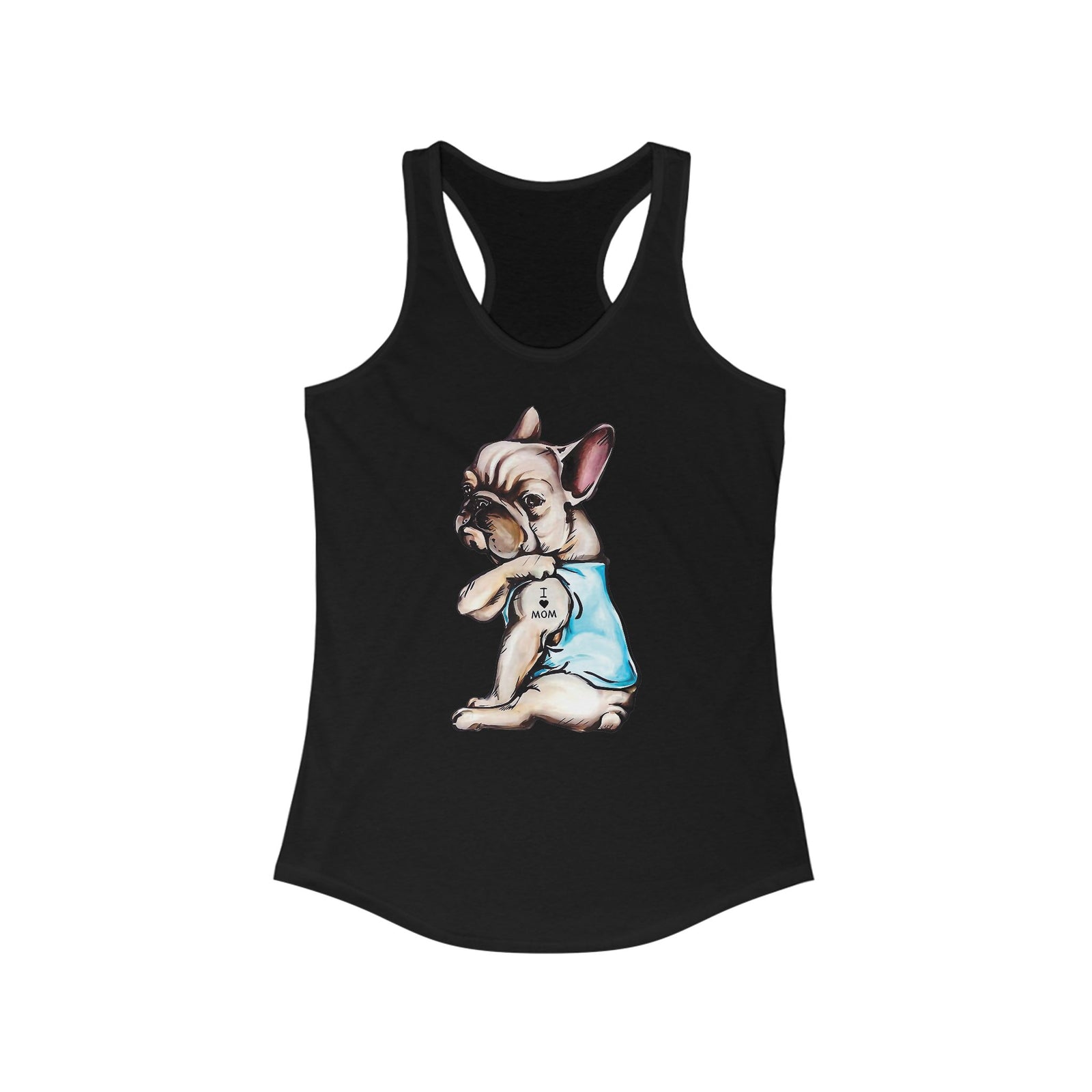 French Bulldog Mom Tattoo Women's Racerback Tank