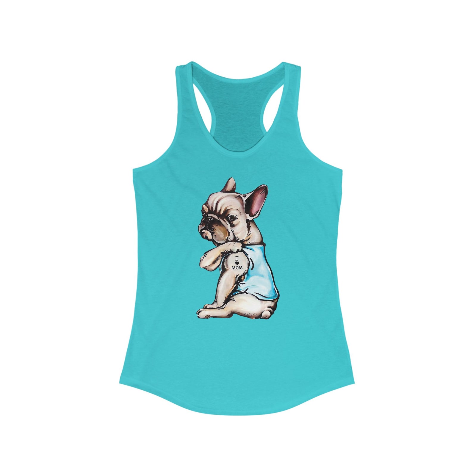 French Bulldog Mom Tattoo Women's Racerback Tank