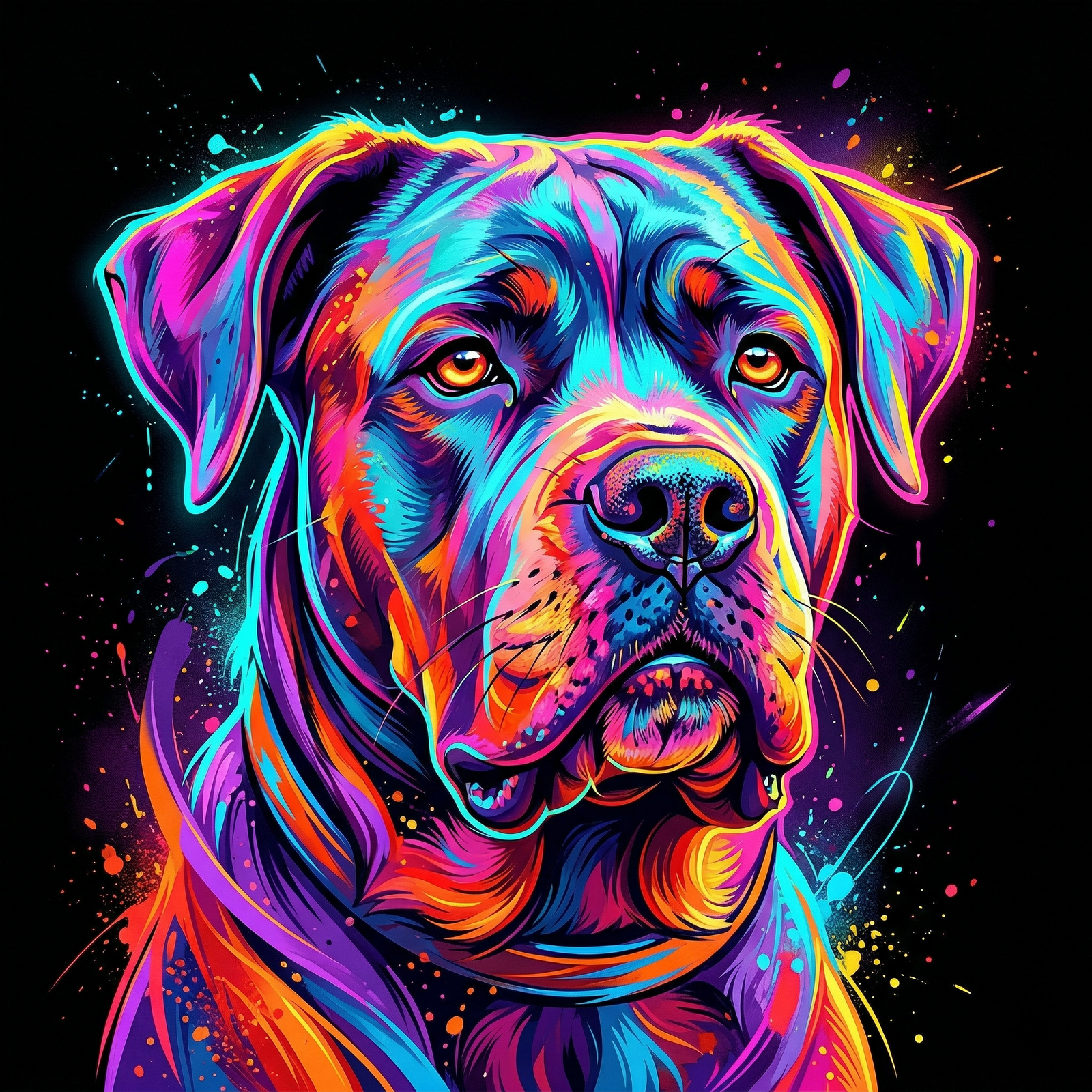 Custom Neon Pop Art Dog Portrait | Personalized Digital Pet Artwork