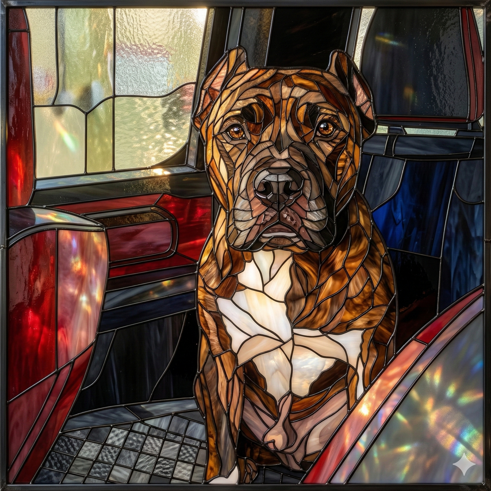 Custom Stained Glass Dog Portrait | Personalized Digital Pet Artwork