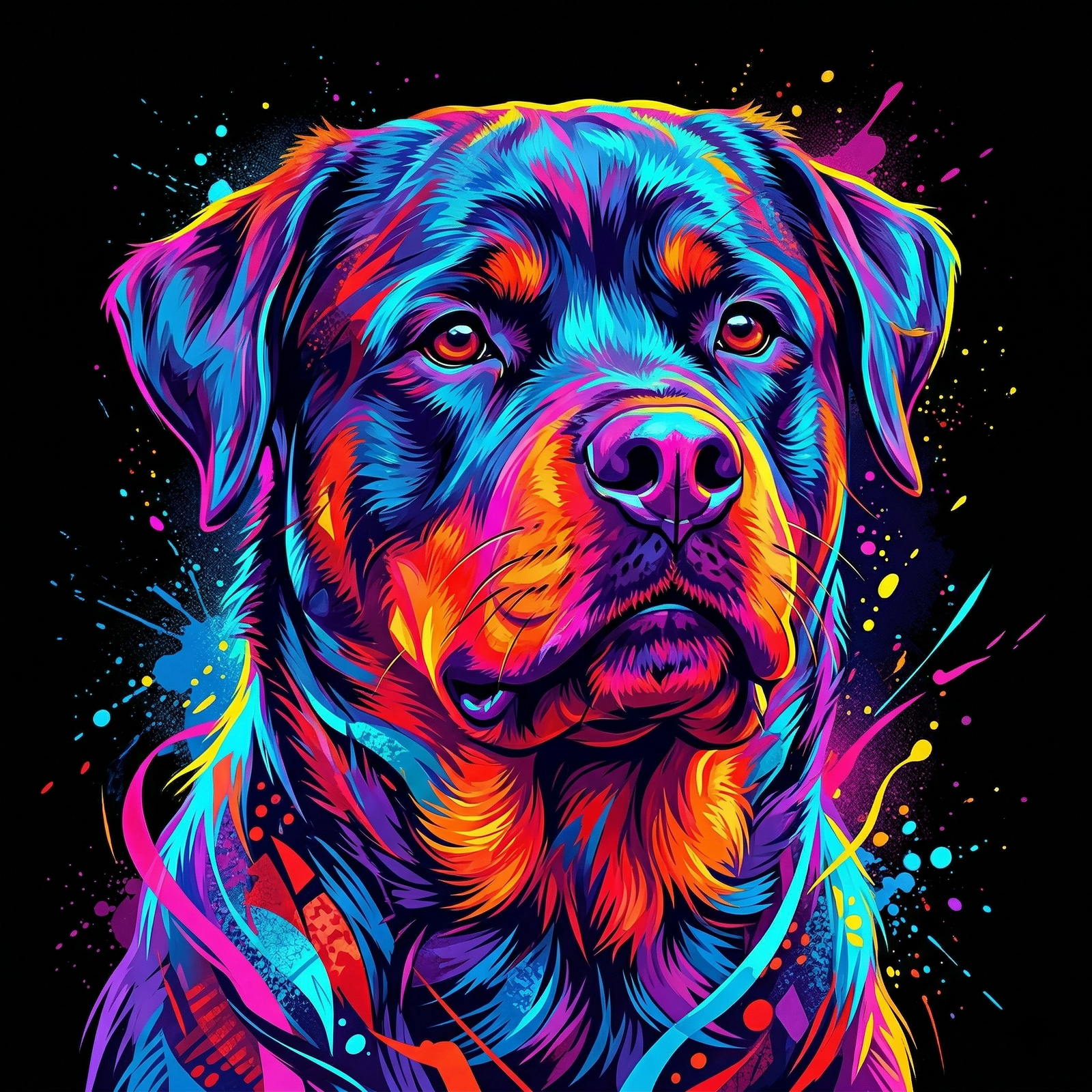 Custom Neon Pop Art Dog Portrait | Personalized Digital Pet Artwork