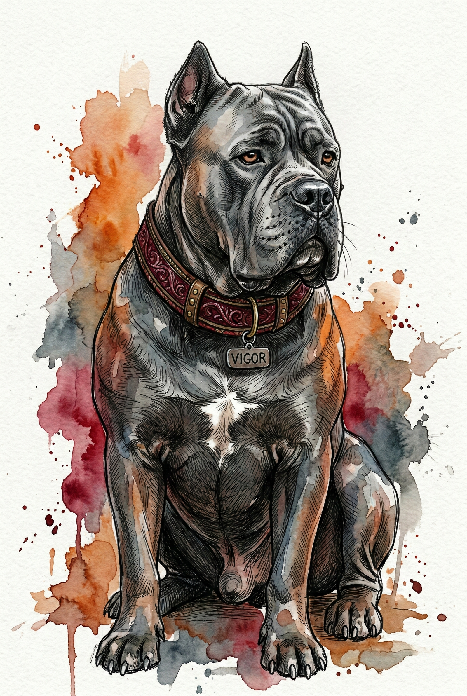 Custom Ink & Watercolor Dog Portrait | Premium Digital Download