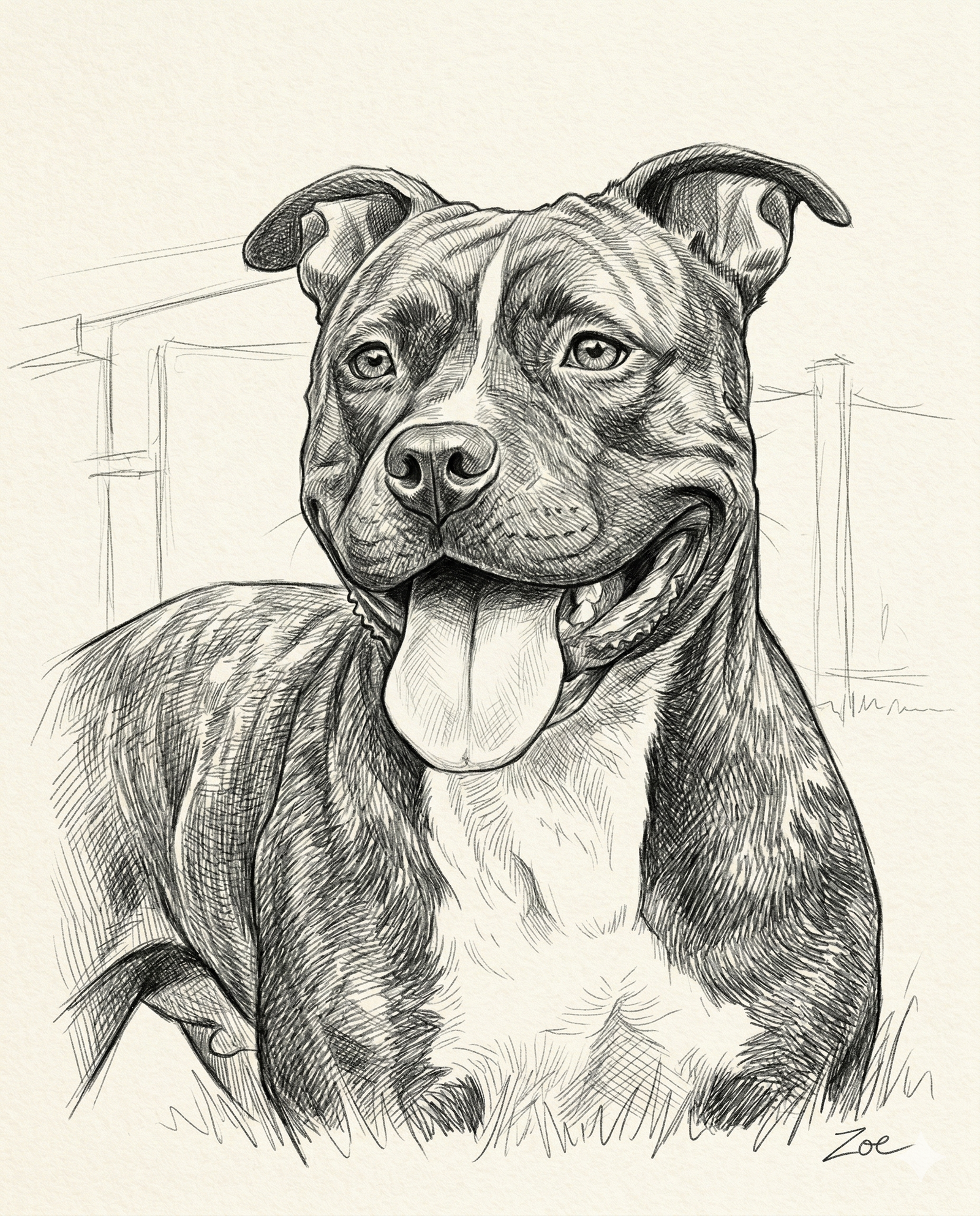 Custom Graphite Pencil Dog Portrait | Personalized Digital Pet Artwork