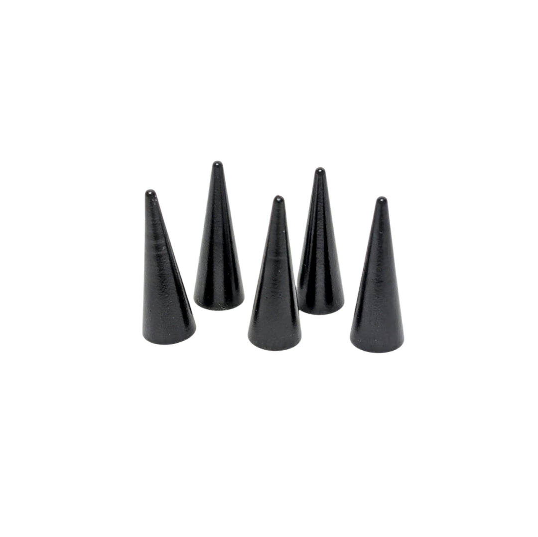 Black Plated Brass Cone Spikes | 1" Screwback