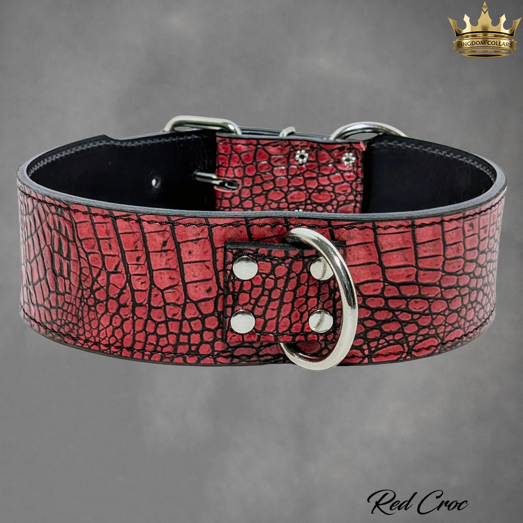 J25 - Collar de cuero para perros de 2,5" de ancho