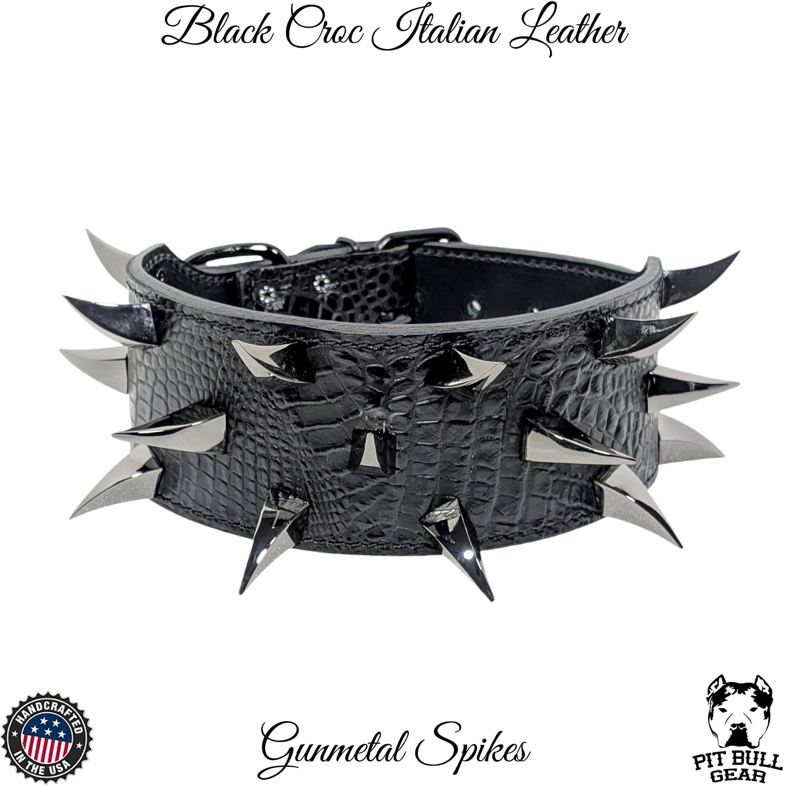 X24 - Collar de cuero para perros de 3" de ancho con púas en forma de garra de dragón