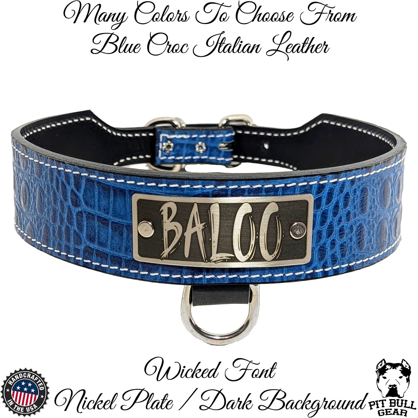 TW42 - Collar con placa de identificación de cuero cónico de 2"