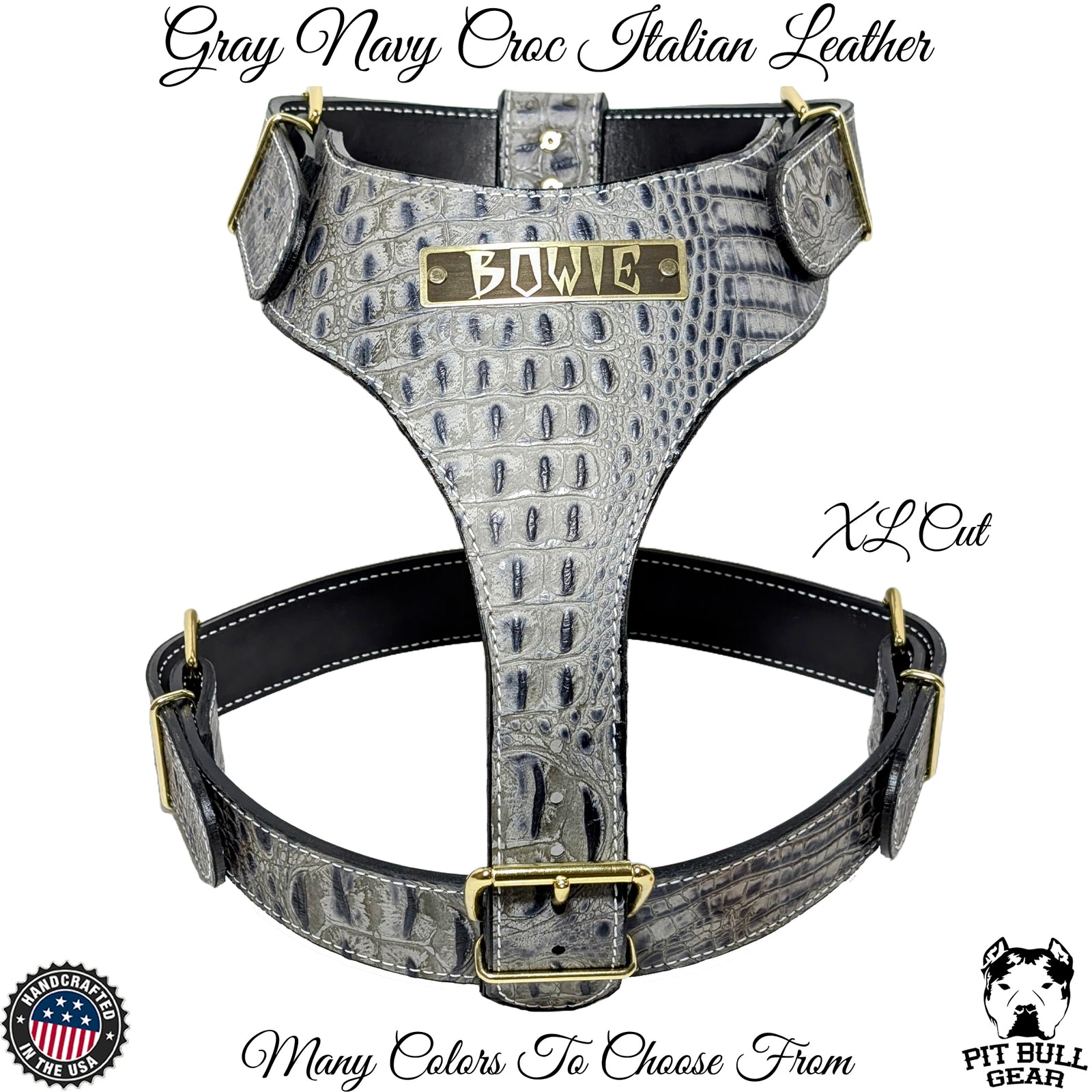 NH4 - Arnés de cuero personalizado para perros