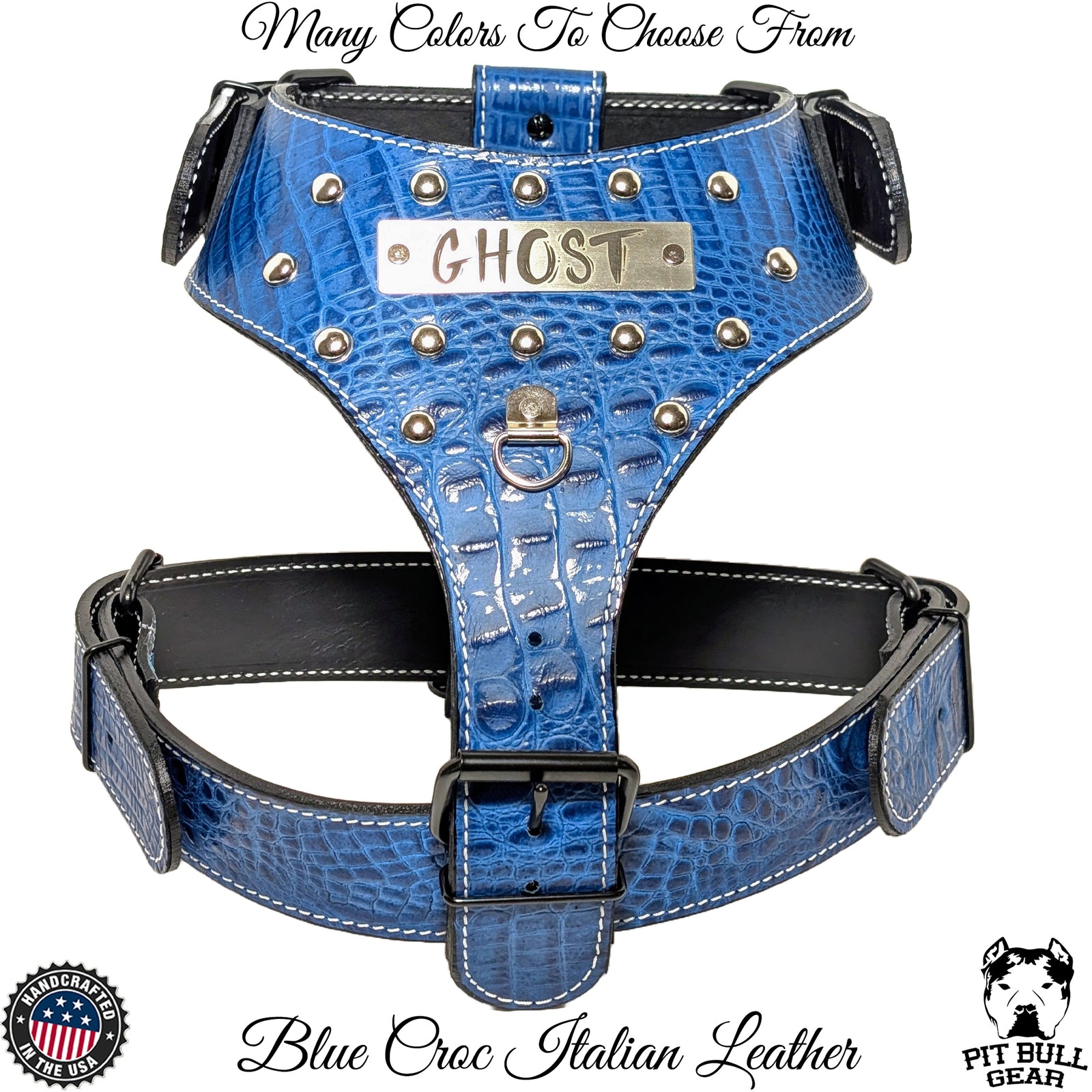 NH3 - Arnês de couro cravejado personalizado