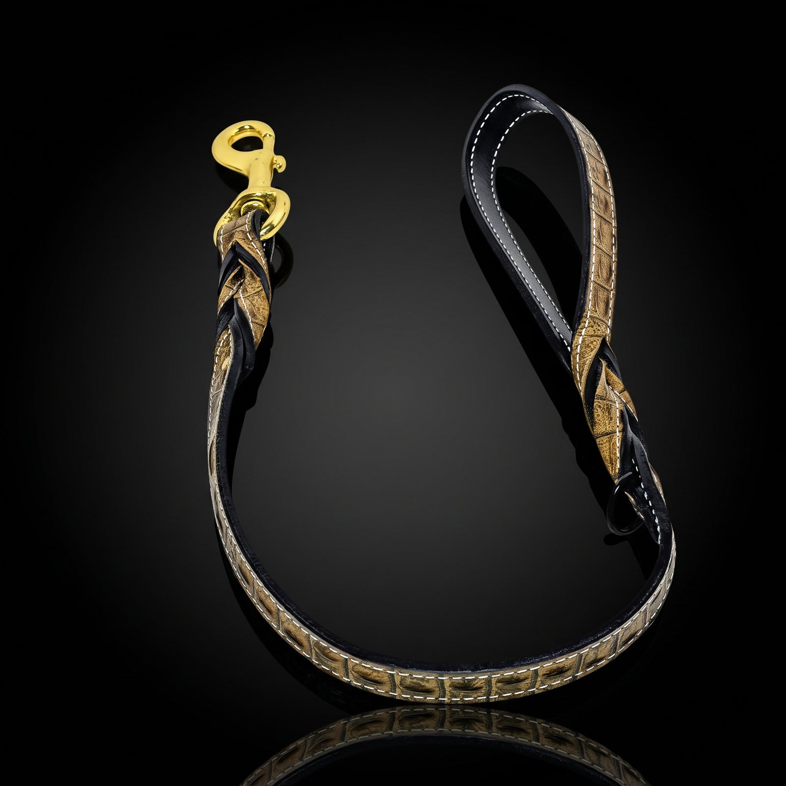 Twisted Italian Leather Dog Leash | Heavy Duty Custom Gear