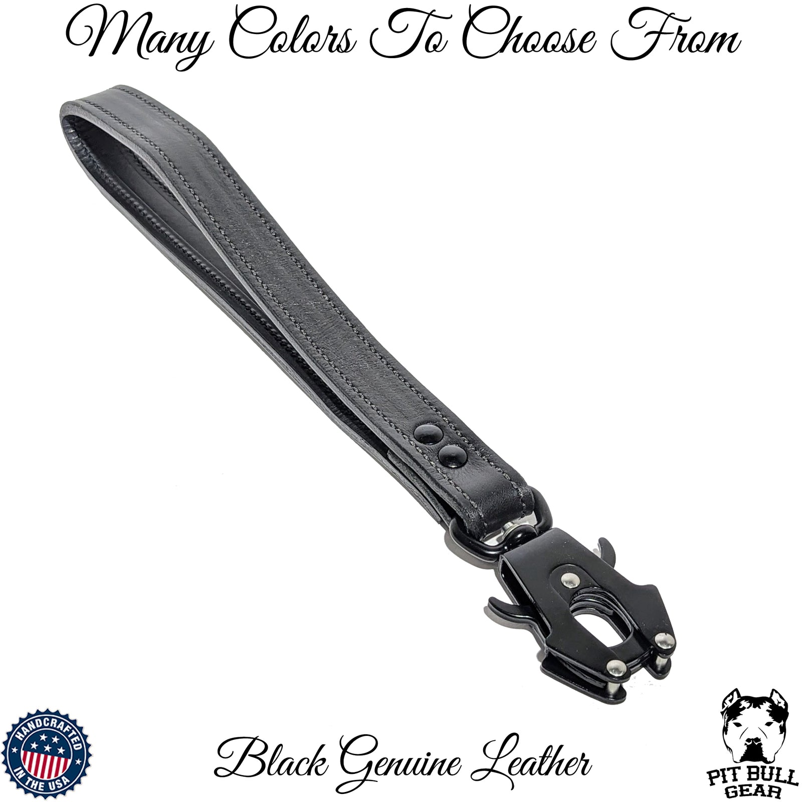Correa de cuero para perros resistente con clip tipo rana - 15"