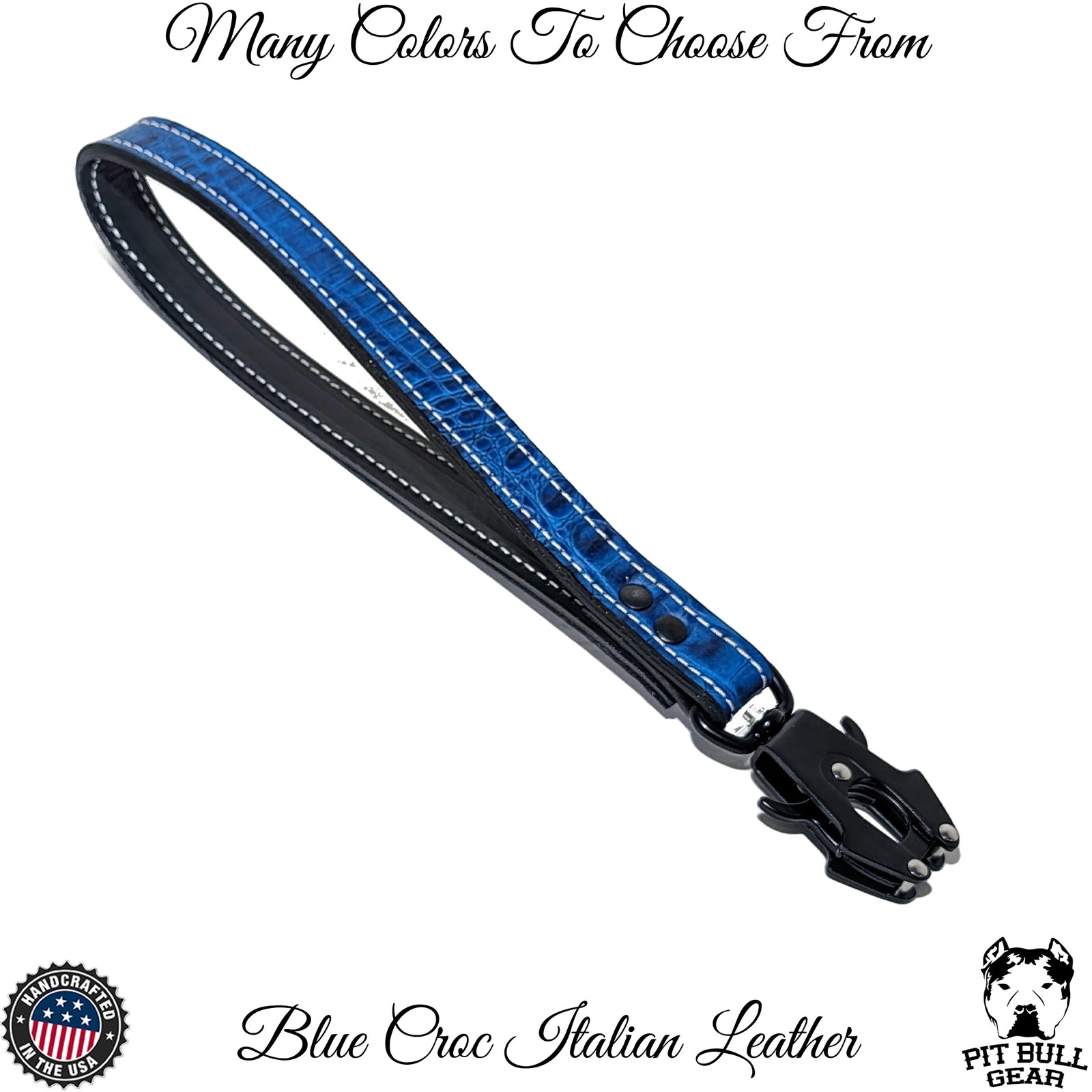 Correa de cuero para perros resistente con clip tipo rana - 15"