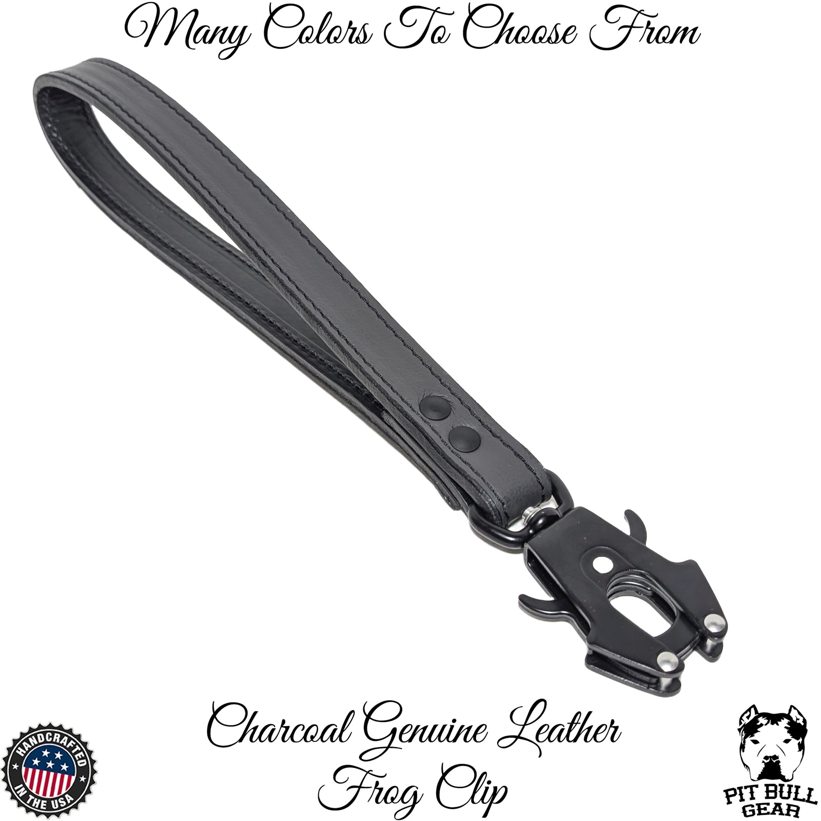 Correa de cuero para perros resistente con clip tipo rana - 15"