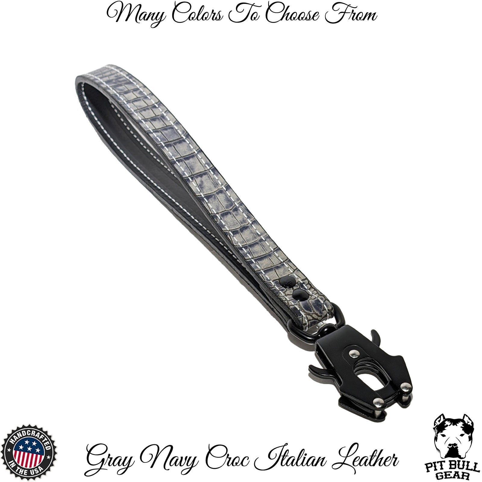 Correa de cuero para perros resistente con clip tipo rana - 15"