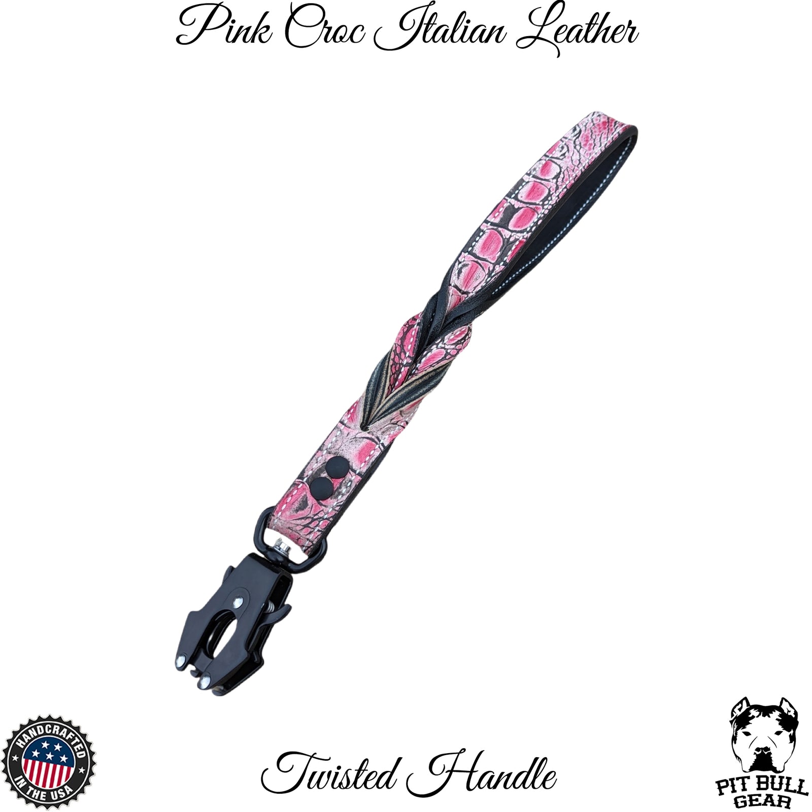 Correa de cuero para perros resistente con clip tipo rana - 15"