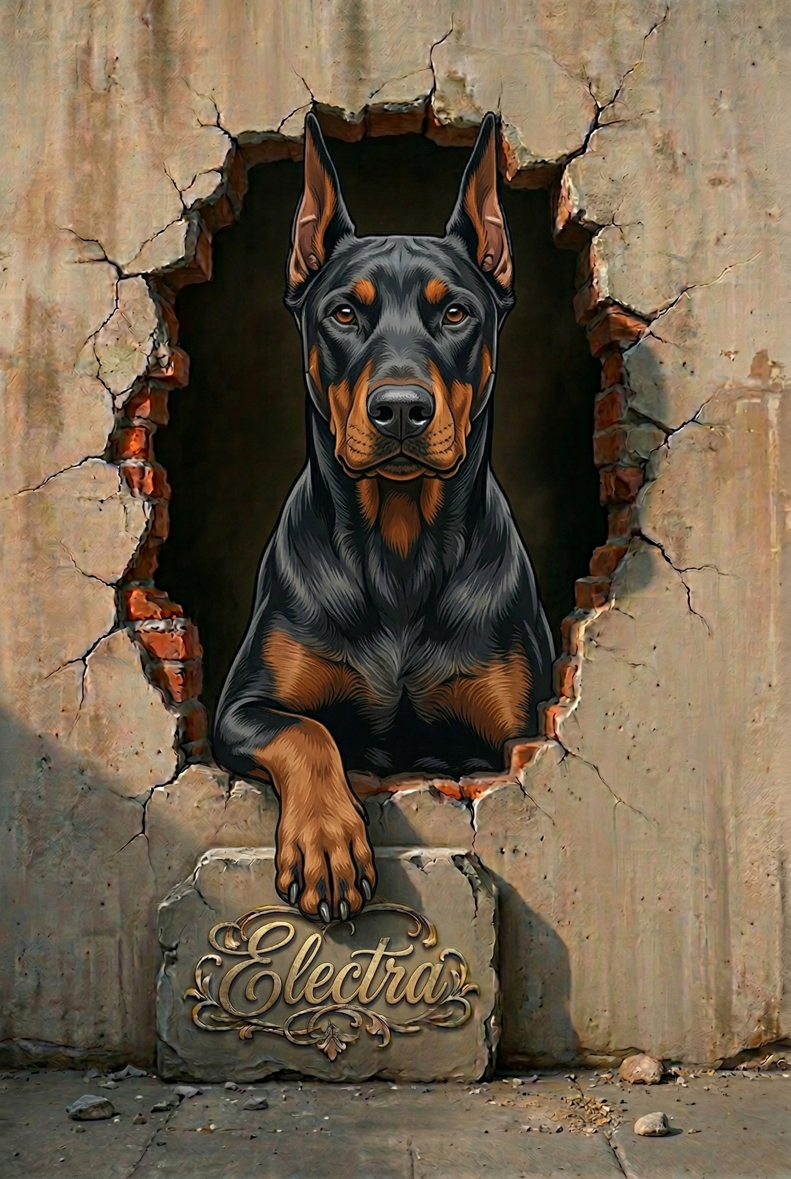 Custom Wall Burst Dog Portrait | Personalized Digital Pet Artwork