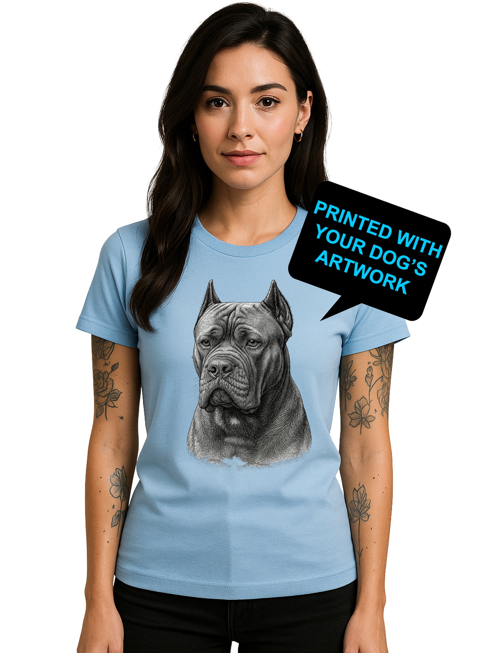 Custom Pen & Ink Dog Portrait T-Shirt | Personalized Pet Art Tee
