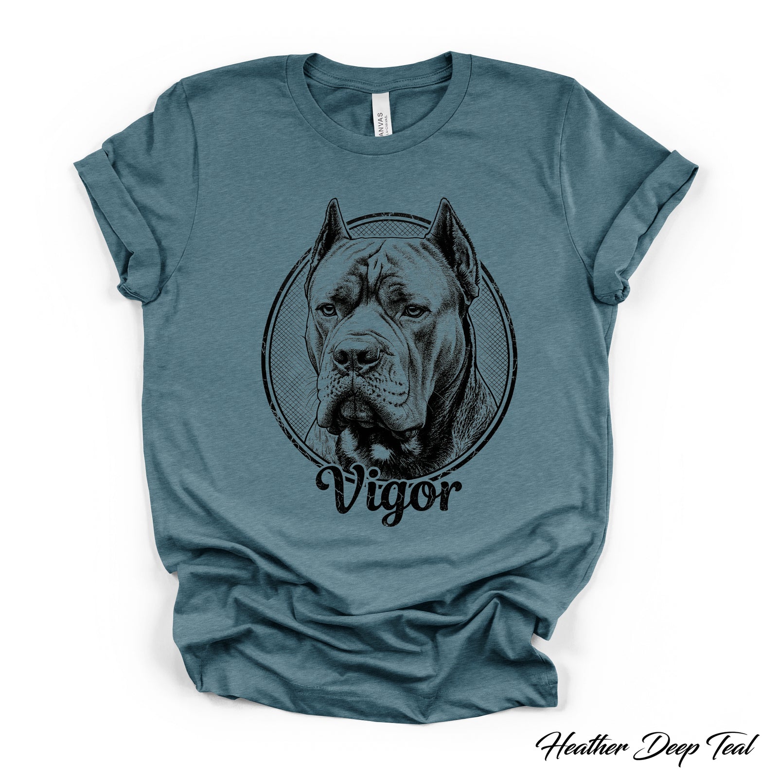 Custom Dog Portrait T-Shirt — Personalized Vintage Engraved Pet Tee