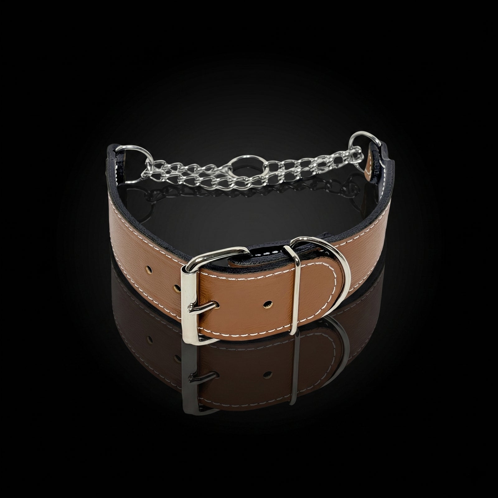 2" Wide Leather Martingale Buckle Training Dog Collar (LM9)