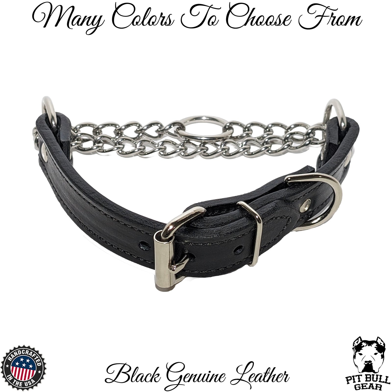 LM1 - 1" Wide Leather Martingale Collar with Buckle