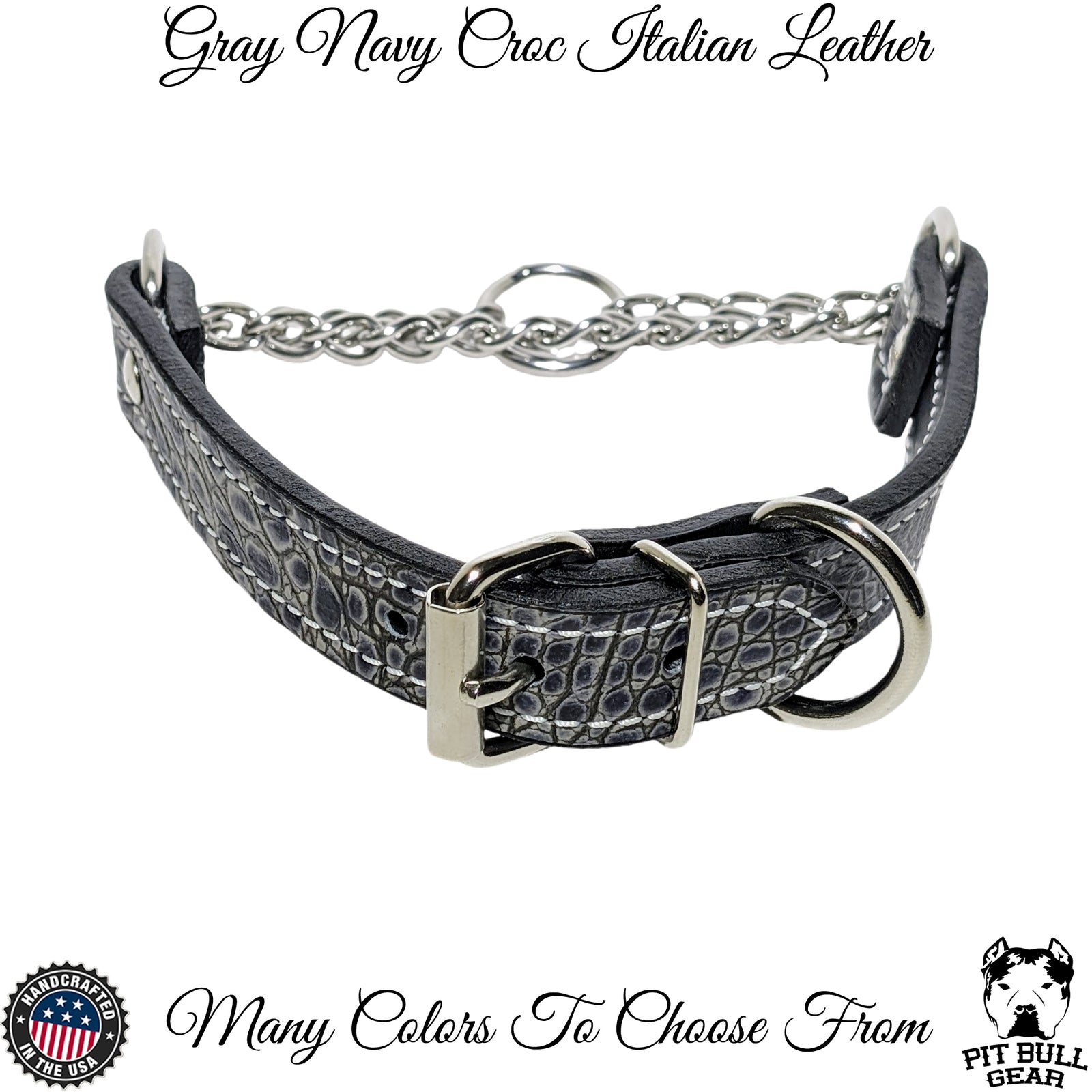 LM1 - 1" Wide Leather Martingale Collar with Buckle