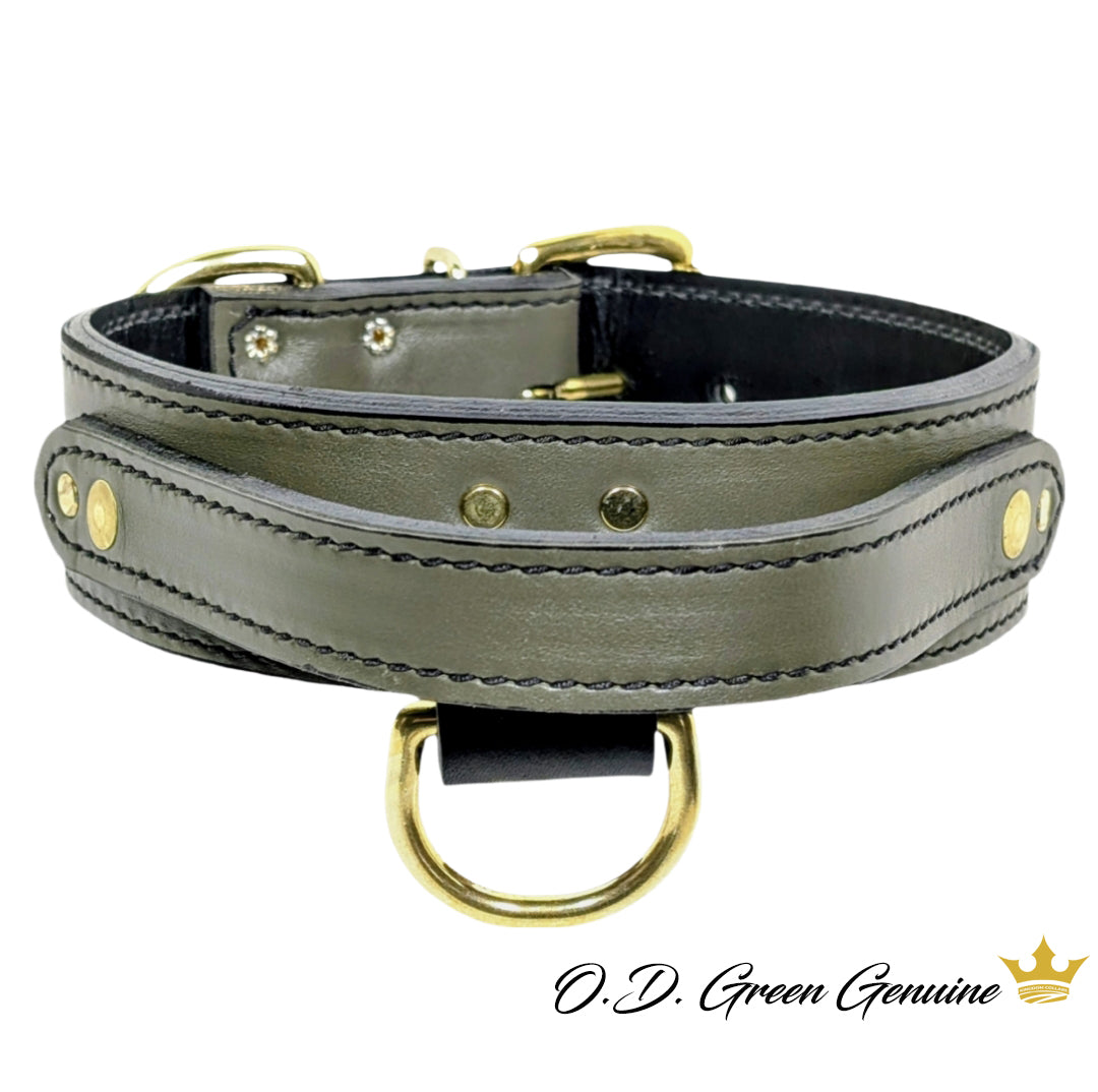 Colar de agitação de couro com alça - 2" de largura