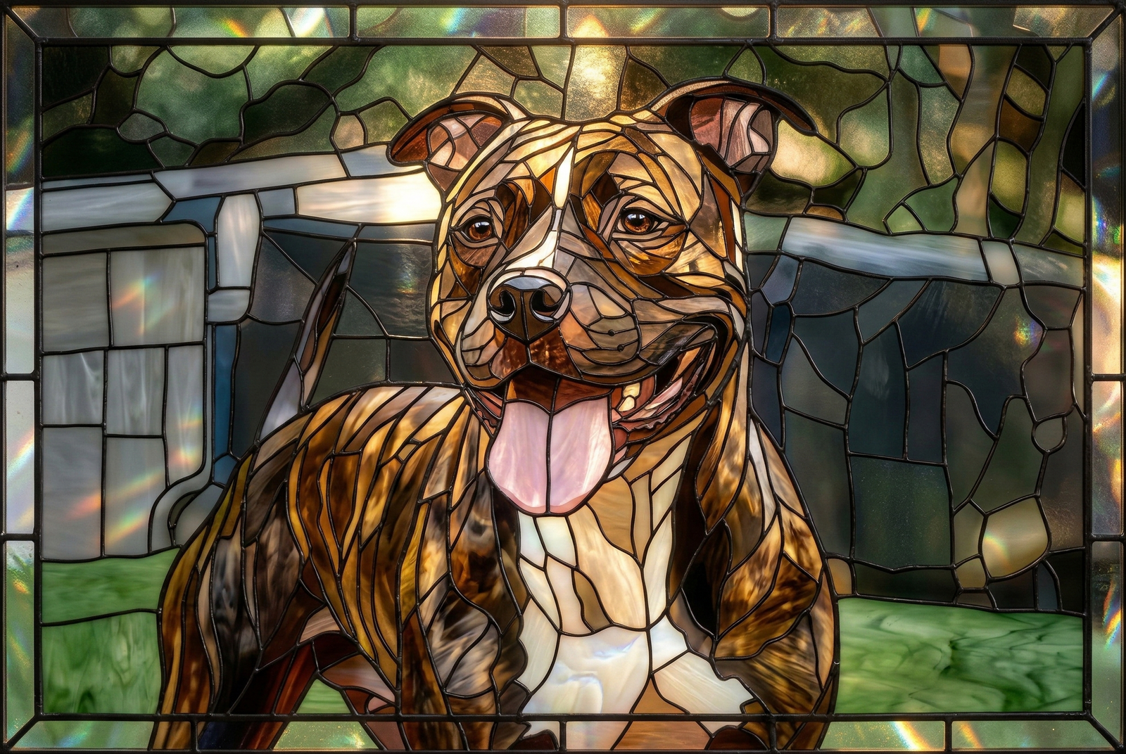 Custom Stained Glass Dog Portrait | Personalized Digital Pet Artwork