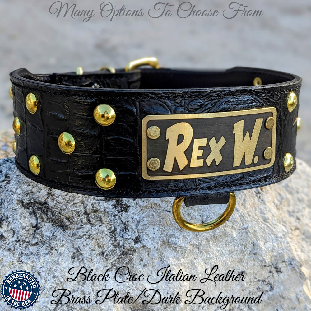 NJ3 - Coleira cravejada personalizada de 2 1/2"