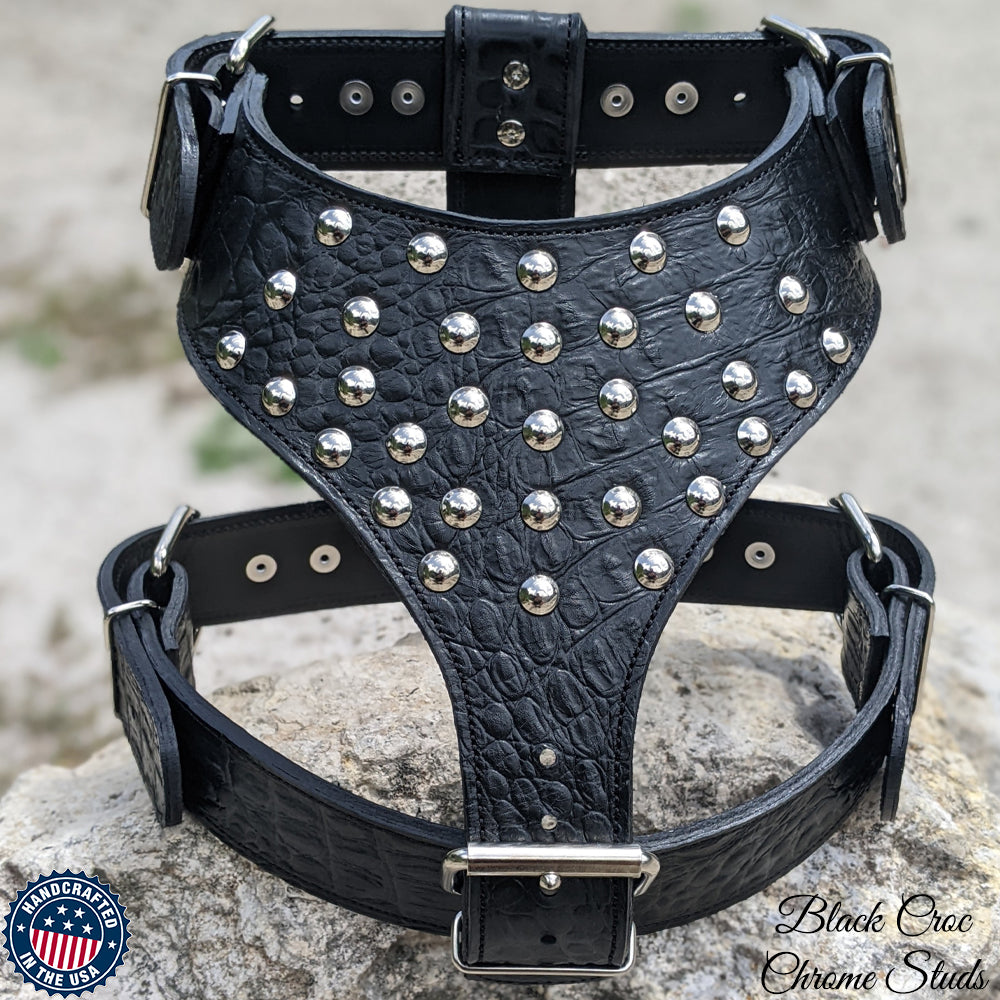Y20 - Studded Leather Dog Harness