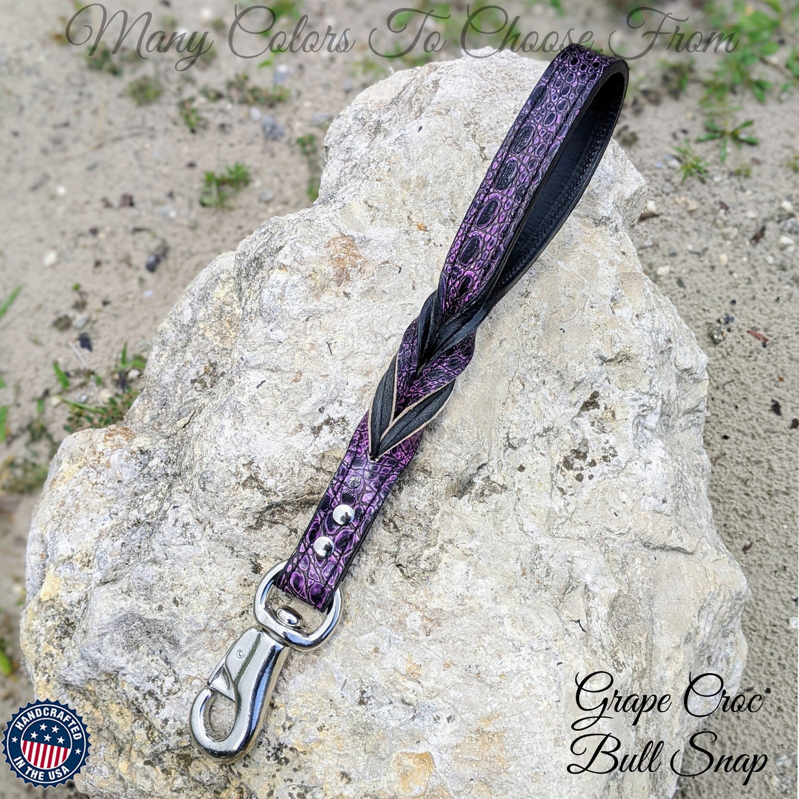 Correa de tráfico con asa de cuero de 15"