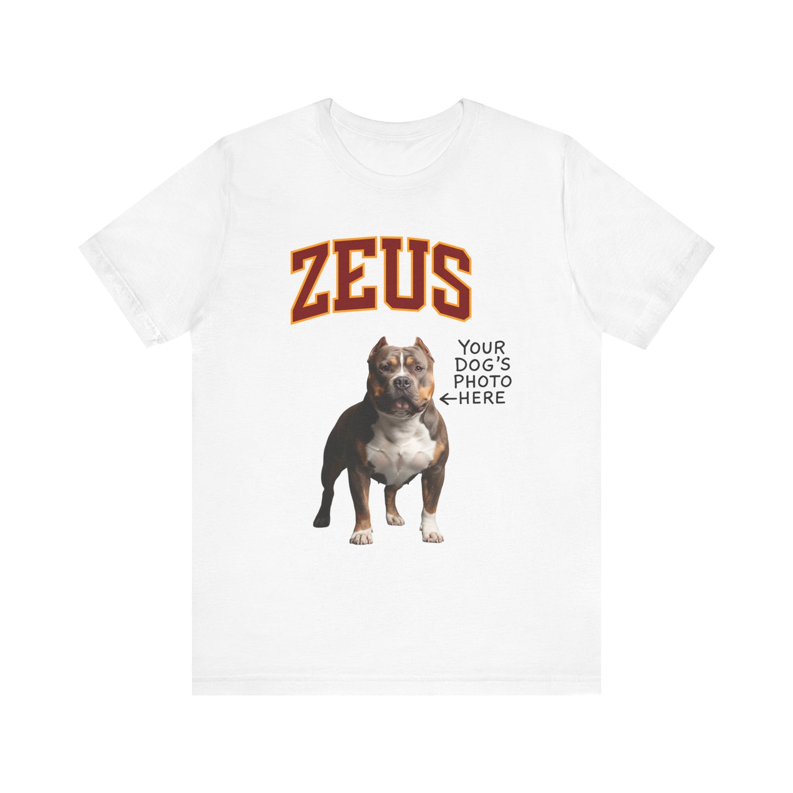 Custom Dog Photo + Name T-Shirt