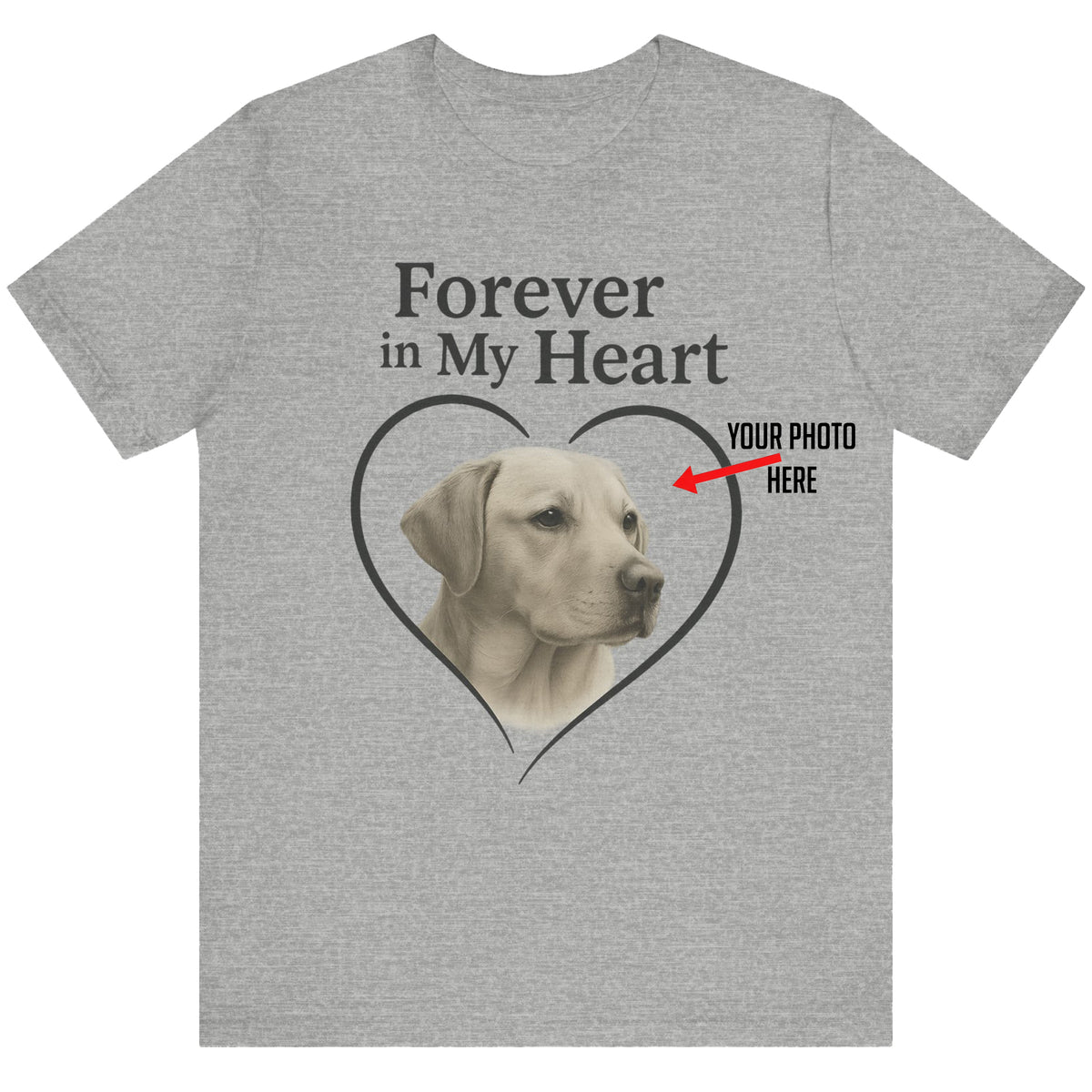 Forever In My Heart - Custom Dog Photo T-Shirt