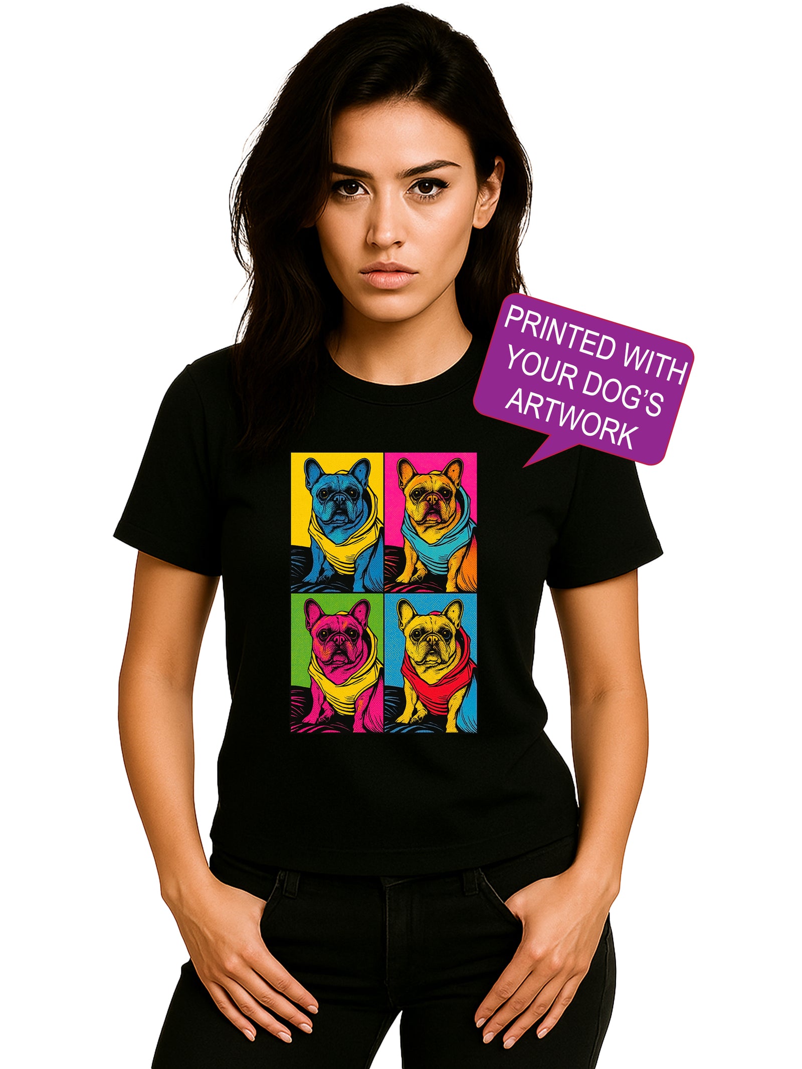 Custom Pop Art Dog Portrait T-Shirt | Personalized Pet Art