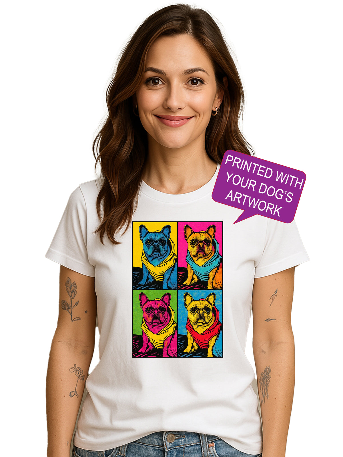 Custom Pop Art Dog Portrait T-Shirt | Personalized Pet Art