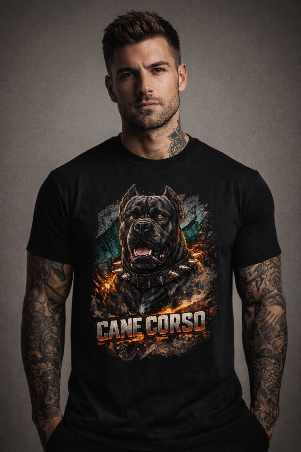 Iron Guardian – Cane Corso Graphic T-Shirt | Bella Canvas 3001 Unisex Tee (Black)