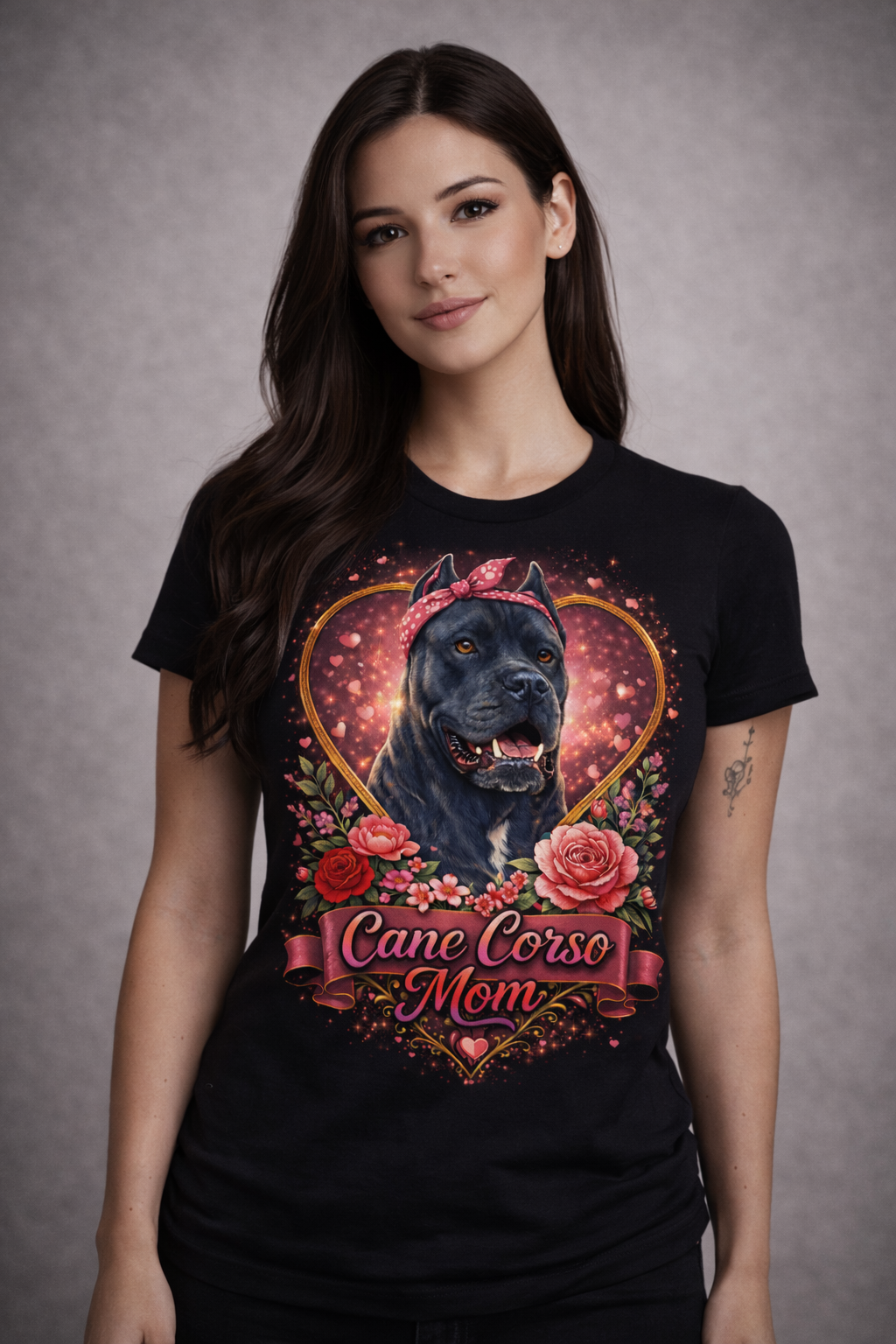 Cane Corso Mom – Graphic T-Shirt | Bella Canvas 3001 Unisex Black Tee