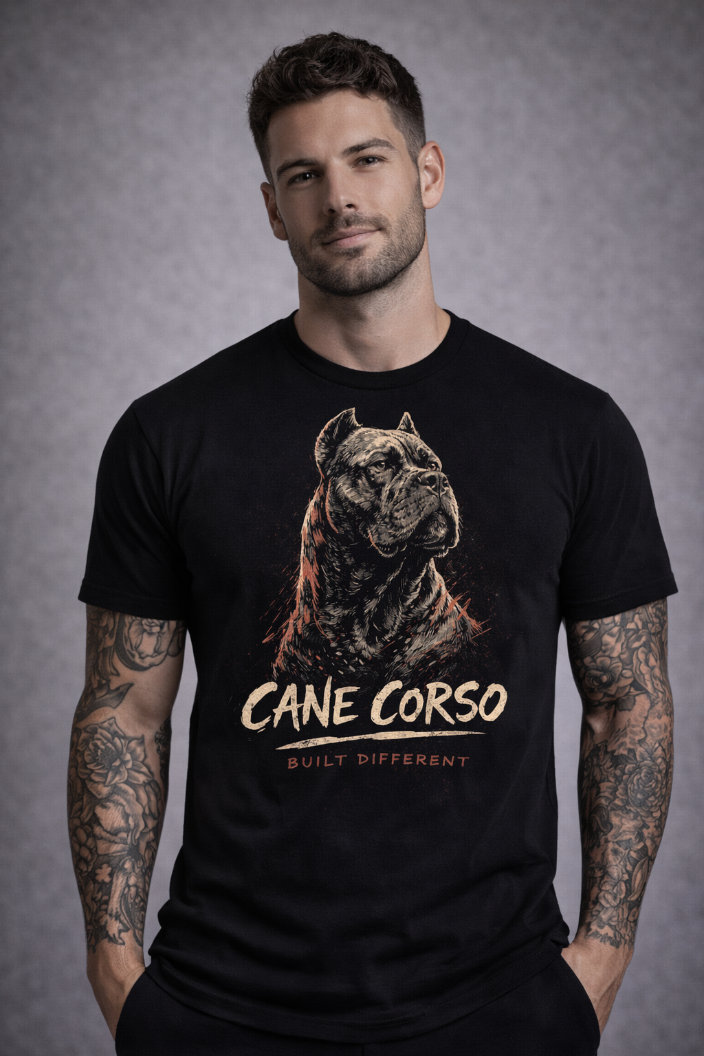 Cane Corso – Built Different T-Shirt | Bella Canvas 3001 Unisex Black Tee