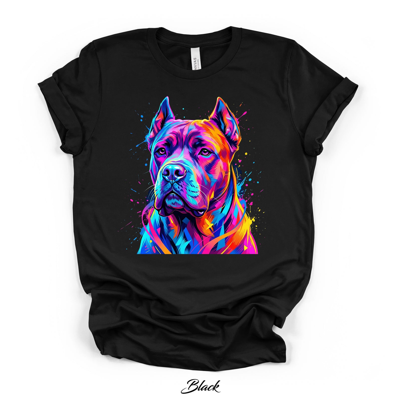 Custom Neon Pop Art Dog Portrait T-Shirt — Personalized Pet Photo Tee
