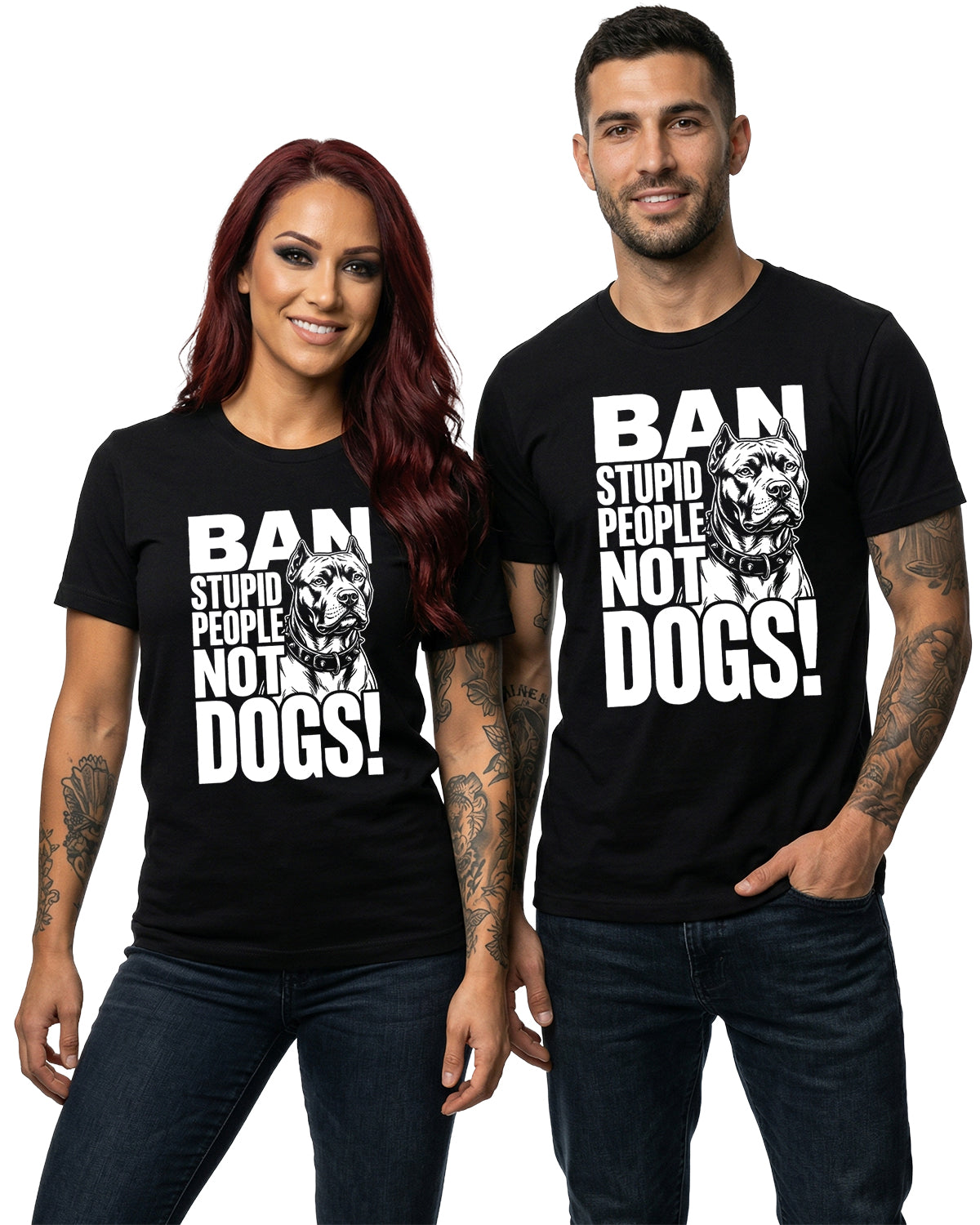 Ban Stupid People Not Dogs Tee | Bella Canvas 3001 | Direct-to-Garment Print